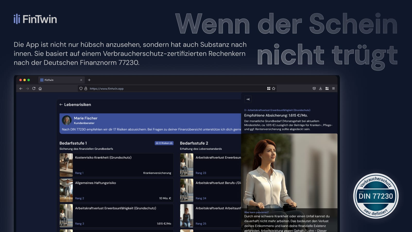 Auswertungsseiten auf Basis der DIN 77230