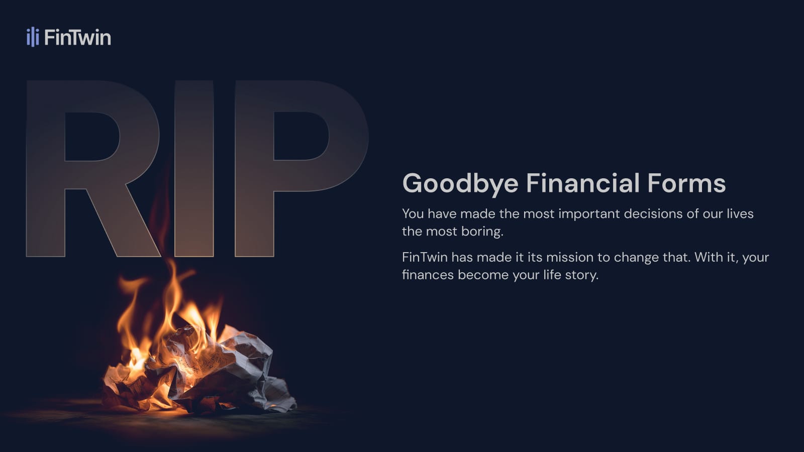 Slide: goodbye financial forms