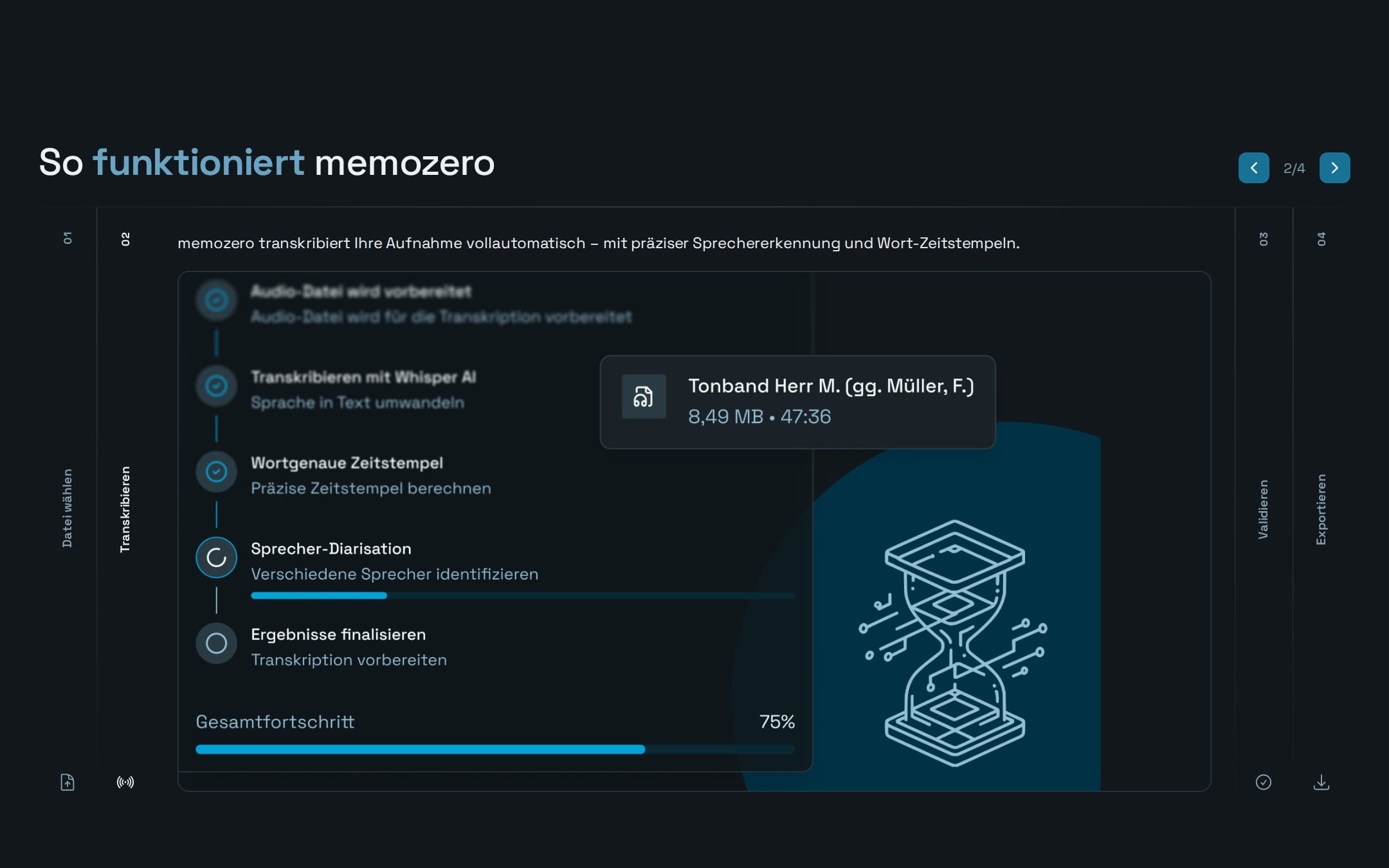 Lokale Transkription vom Audio bis zur fertigen Akte